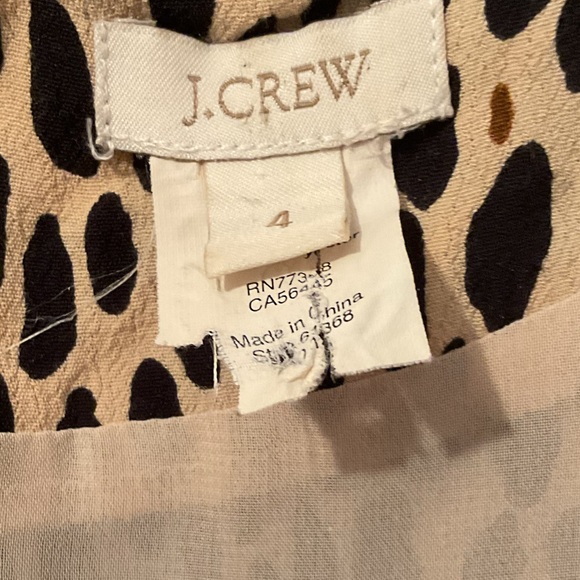 J Crew Tan and Black Animal Print Knee Length Shift with slash pockets. - Picture 9 of 11